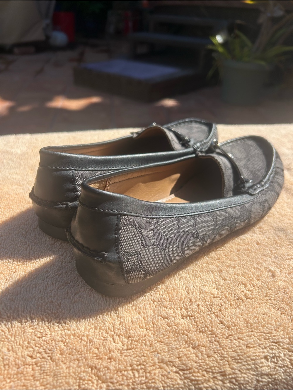 Coach Black Signature Logo Moccasin Loafers - Picture 2 of 5